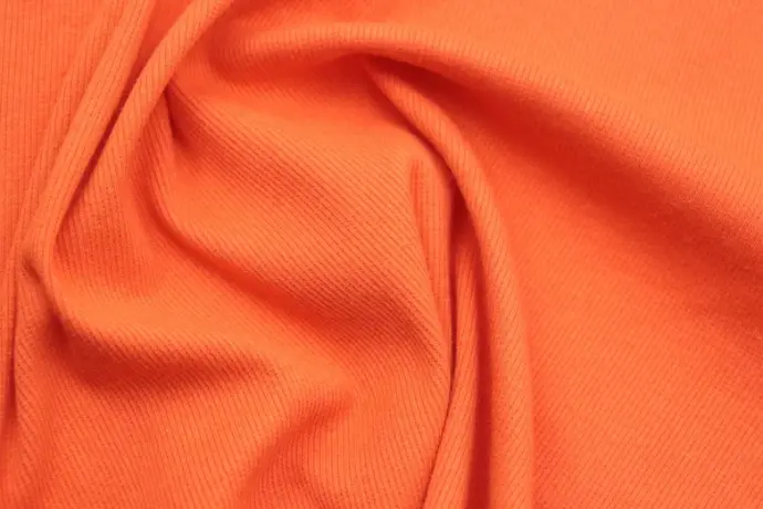 Orange swimwear fabric sample – high quality stretch textile for bikinis and swimsuits