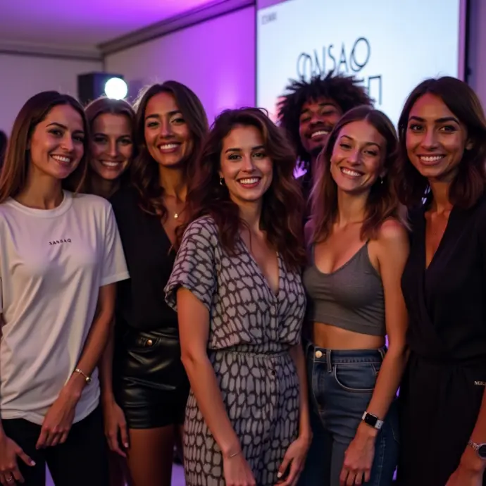 Creative professionals from Sansaq Design posing together during event